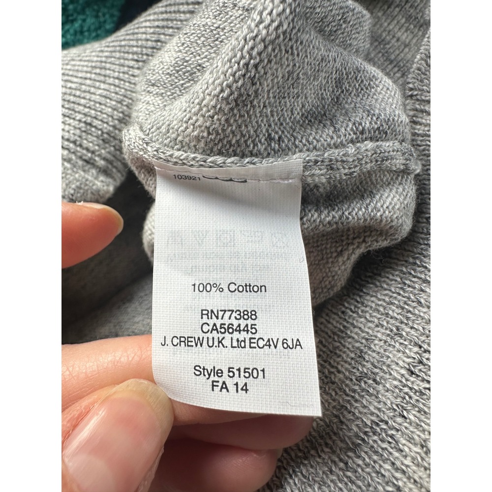 J.Crew Mens Marled Grey 100% Cotton Full Zip Hoodie Sweater Size L - Picture 6 of 6